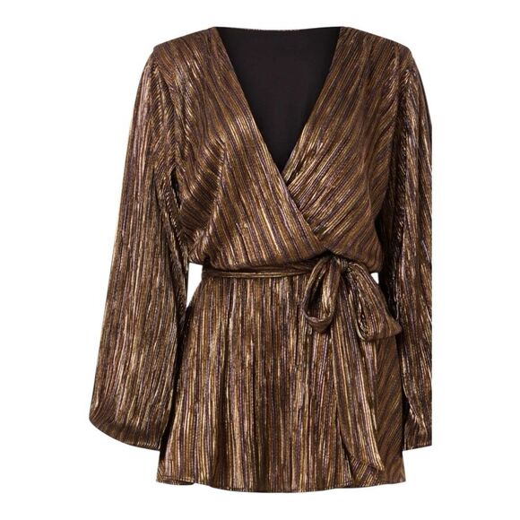 Ramy Brook Copper Metallic Vincy Dress Size Small Read Description - Picture 6 of 10